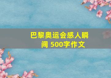 巴黎奥运会感人瞬间 500字作文